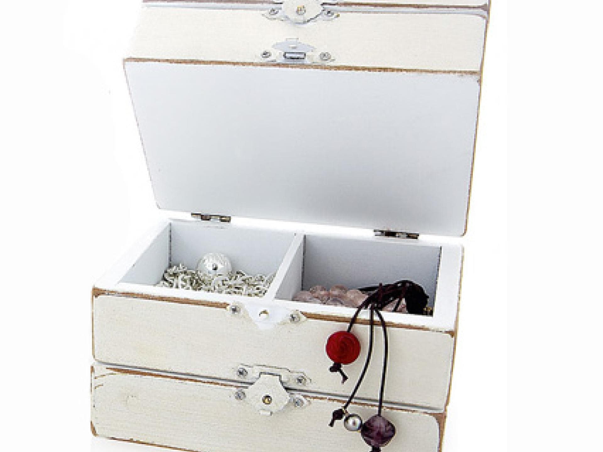 Weiße Schmuck-Schatulle
