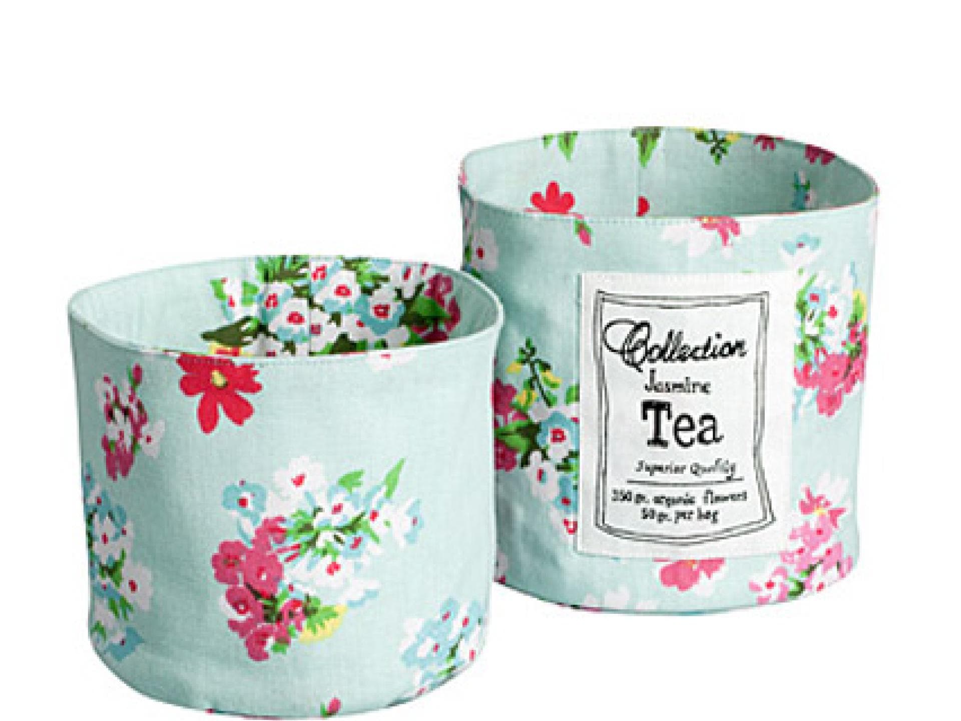 Stoffkörbe mit Blumenmuster