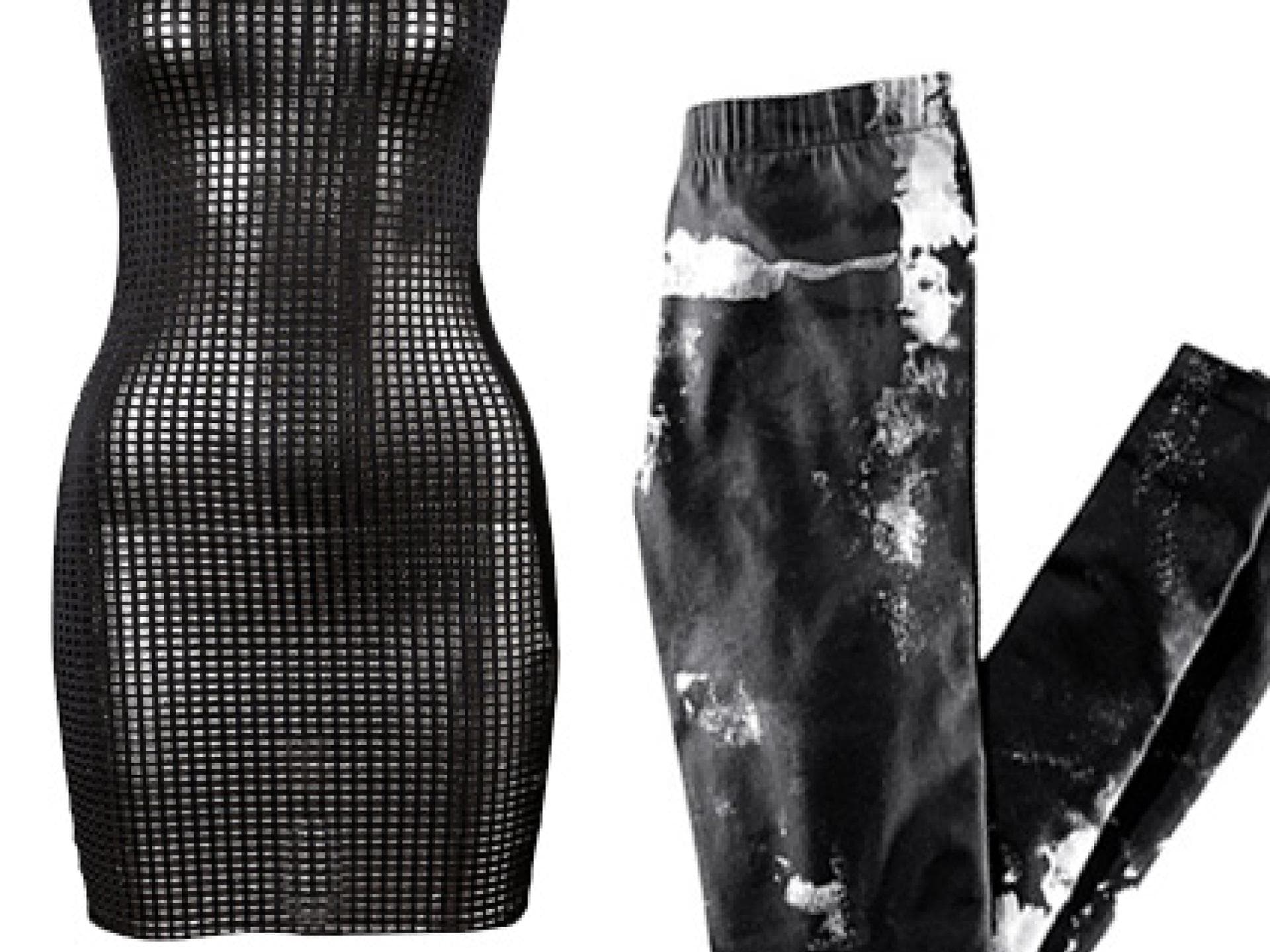 Batik-Leggings und Mini-Kleid