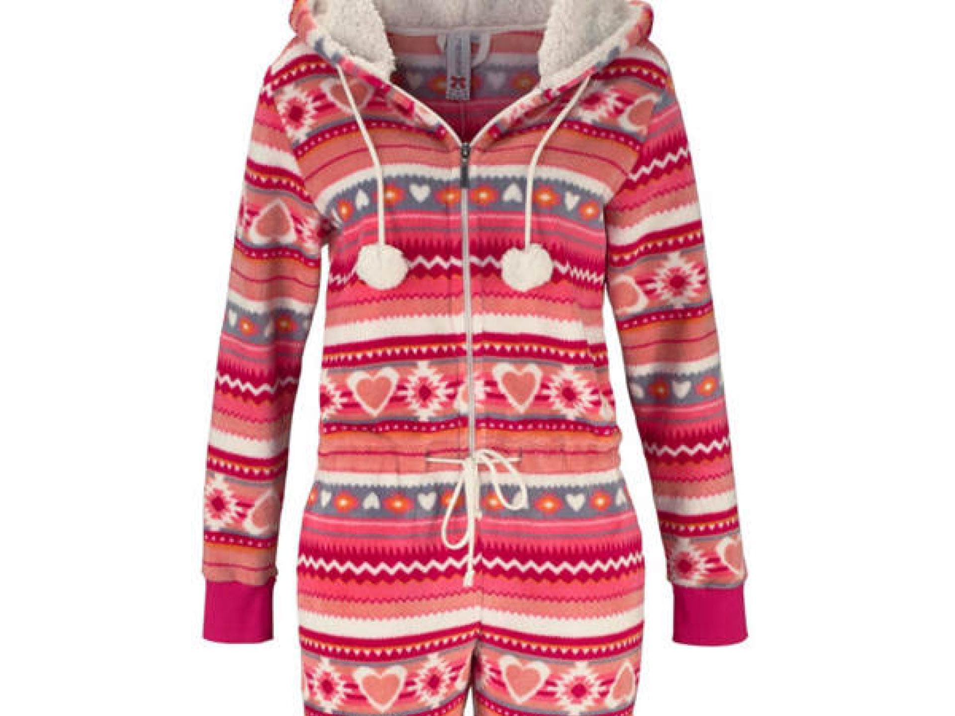 Roter Onesie mit Herzen von Rebelle