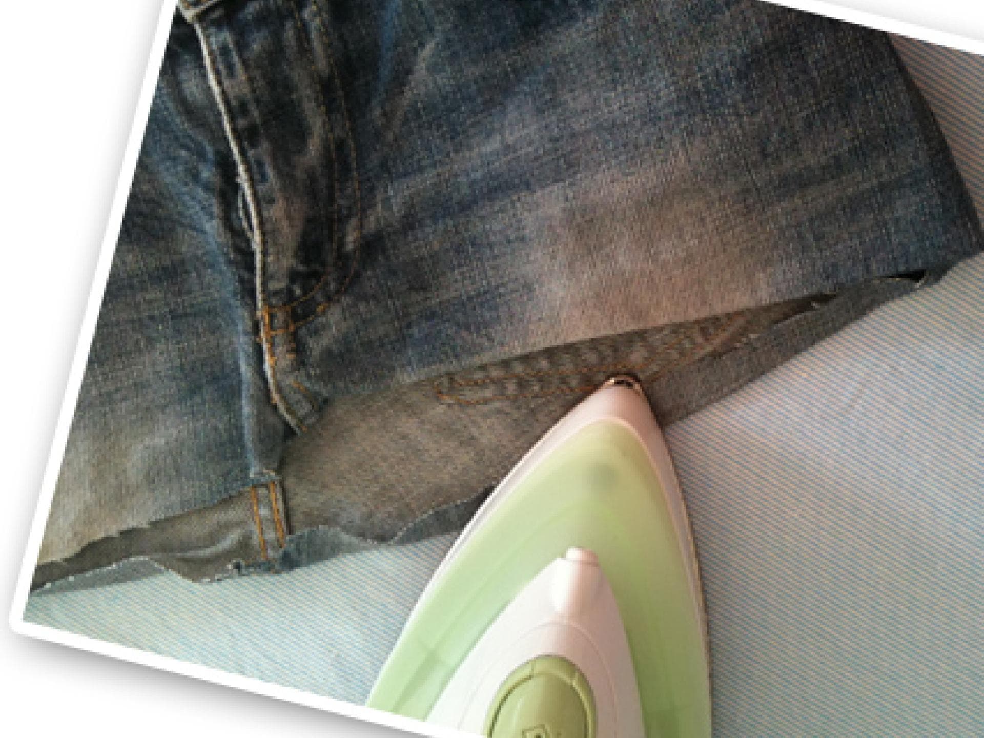 Jeanstasche: Hosenrand bügeln