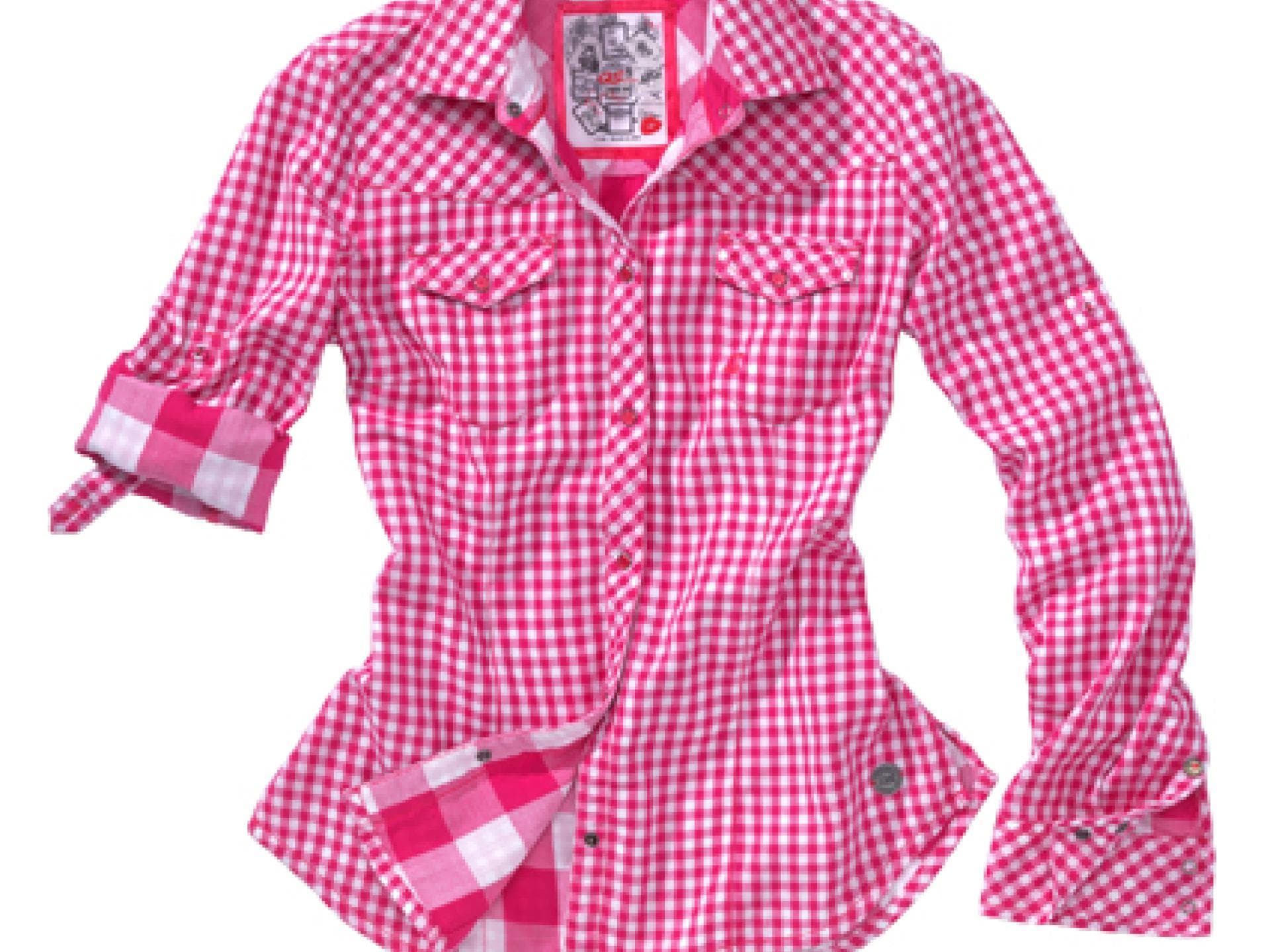 Pinke karierte Bluse