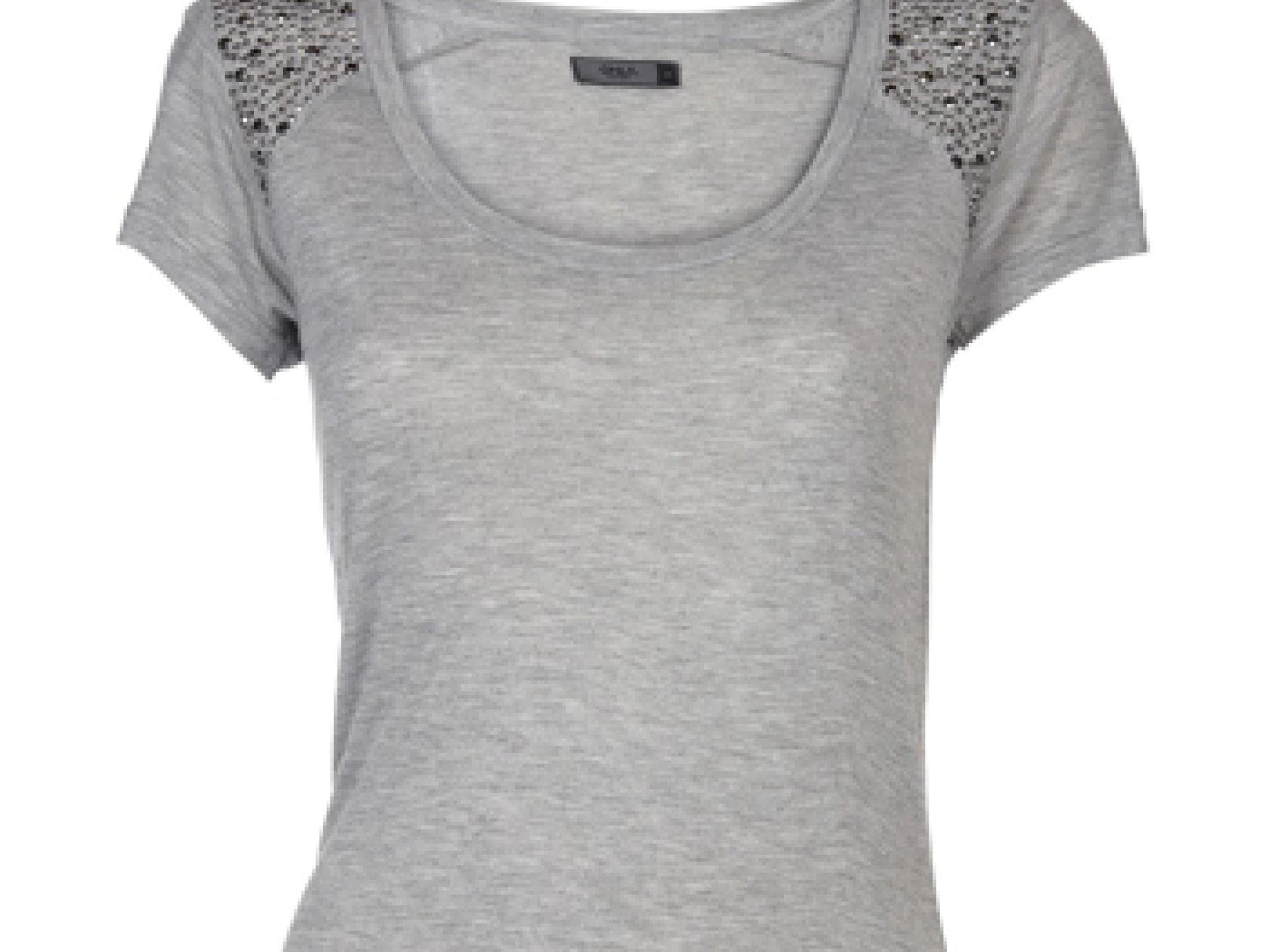 Graues Shirt mit Nieten