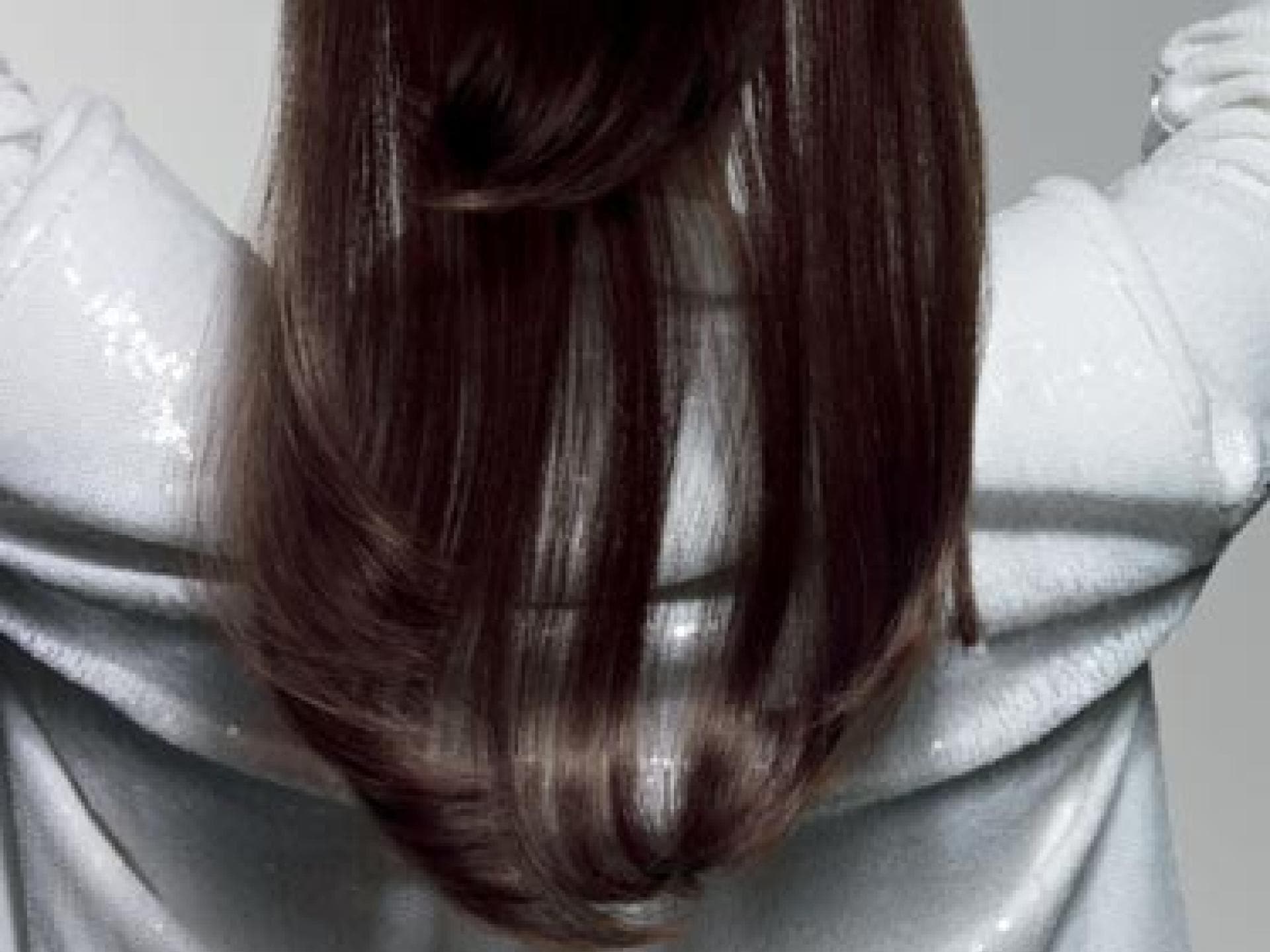 Step 2: Breites Haarteil am Pferdeschwanz befestigen