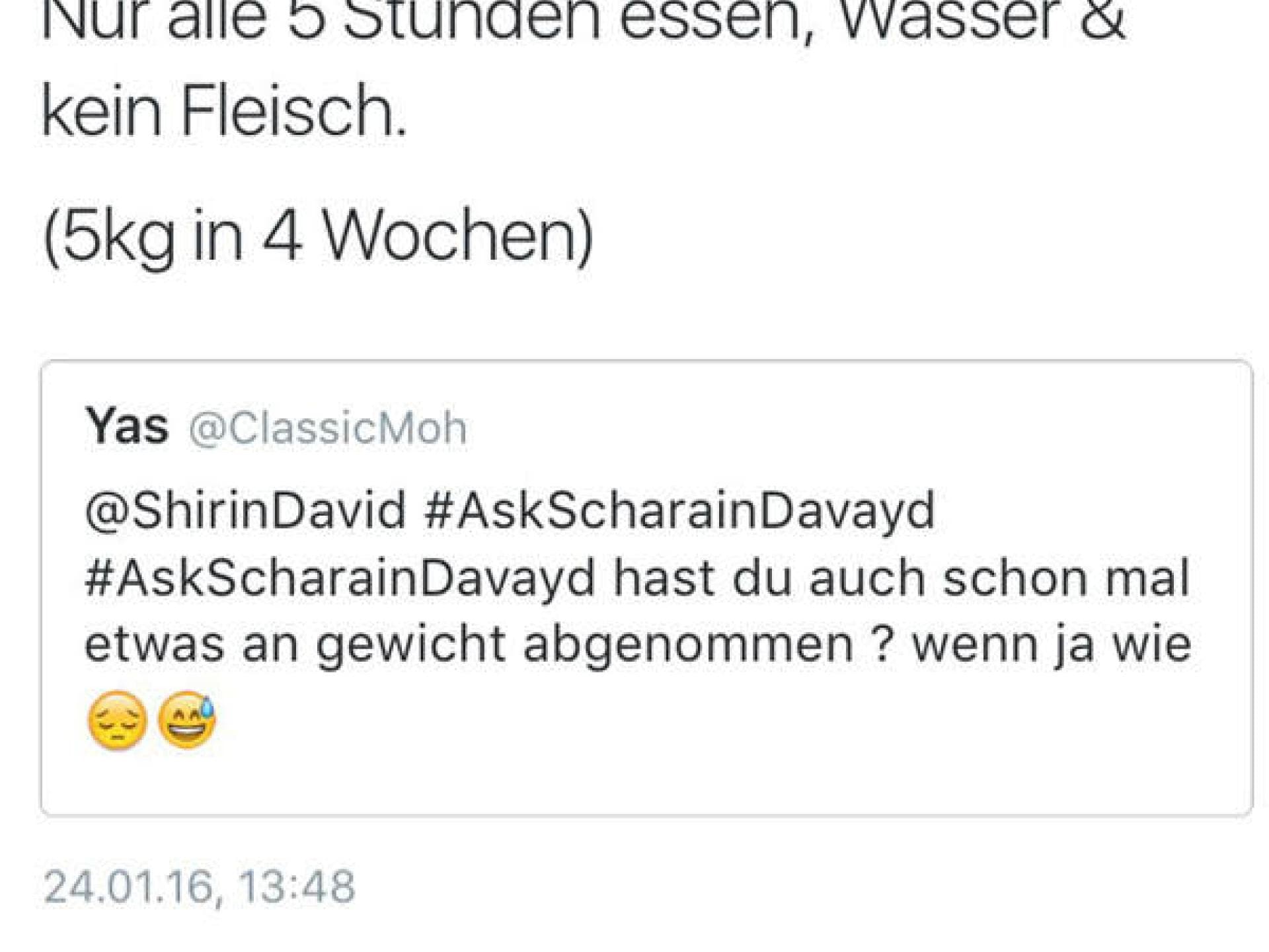 Shirin David gibt Diät-Tipps Shirin David gibt Diät-Tipps