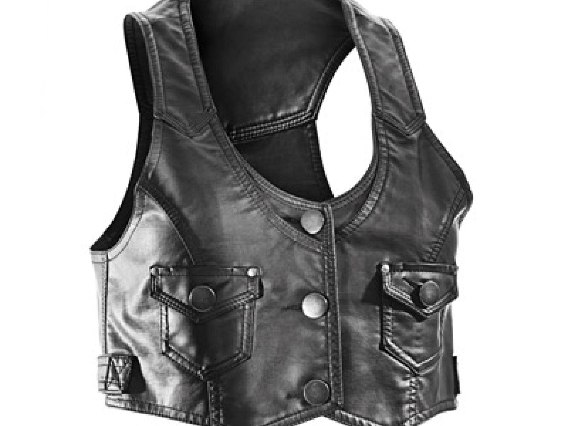 Schwarze Weste aus Kunstleder