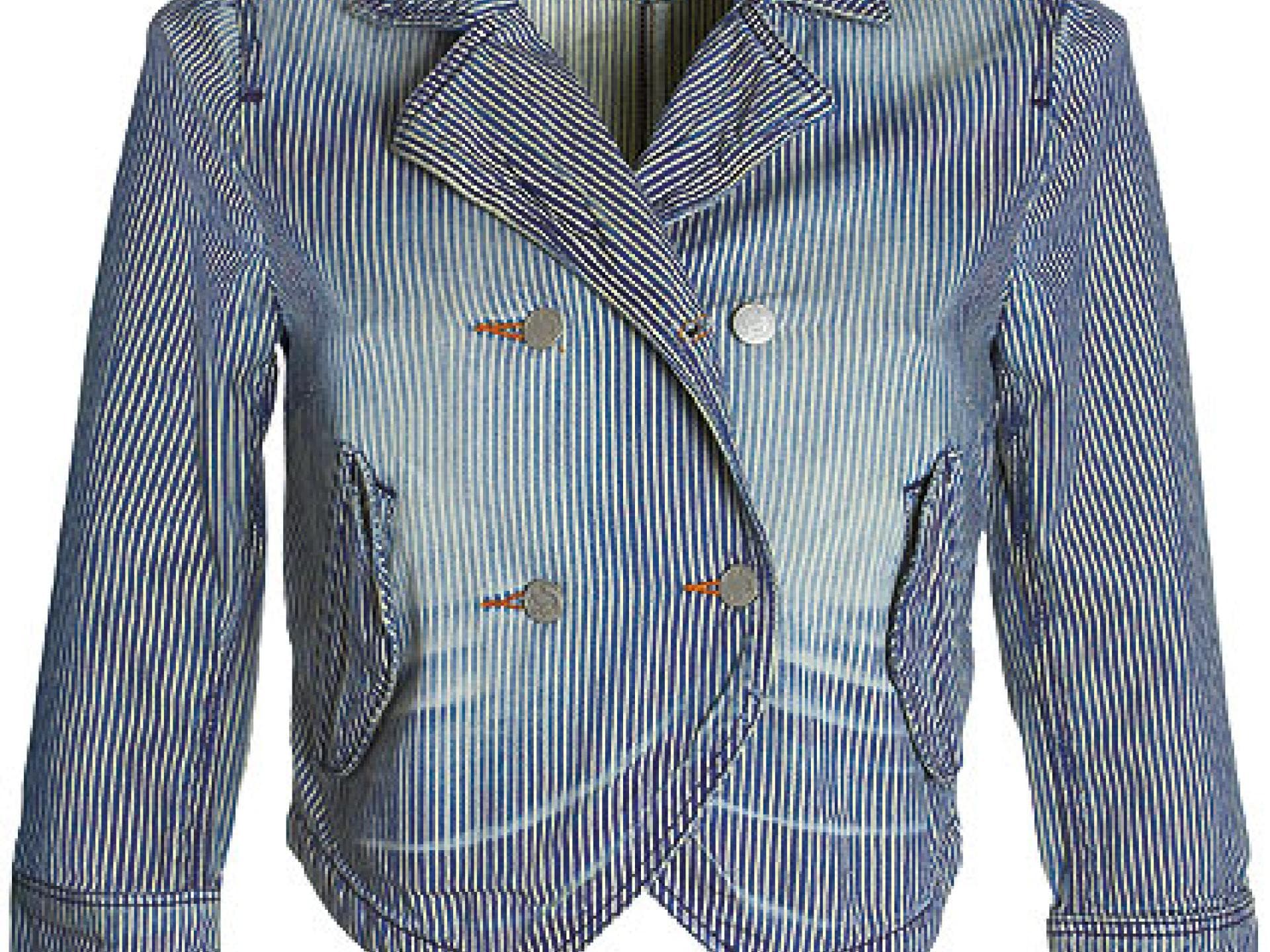 Gestreifte Jeansjacke