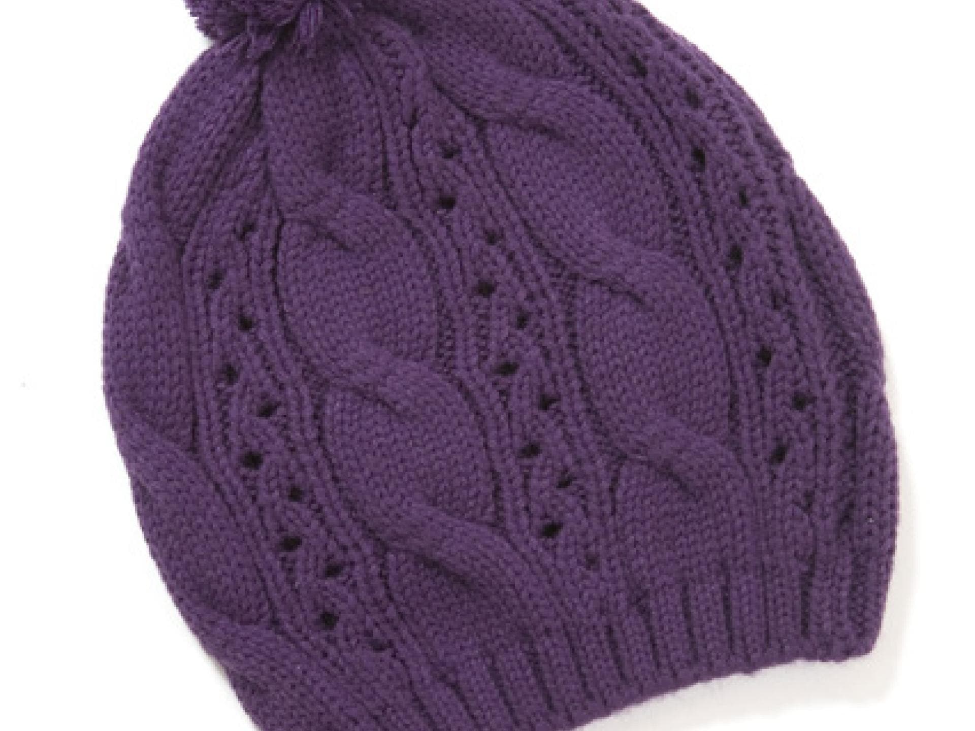 Strickmütze in lila von Tom Tailor