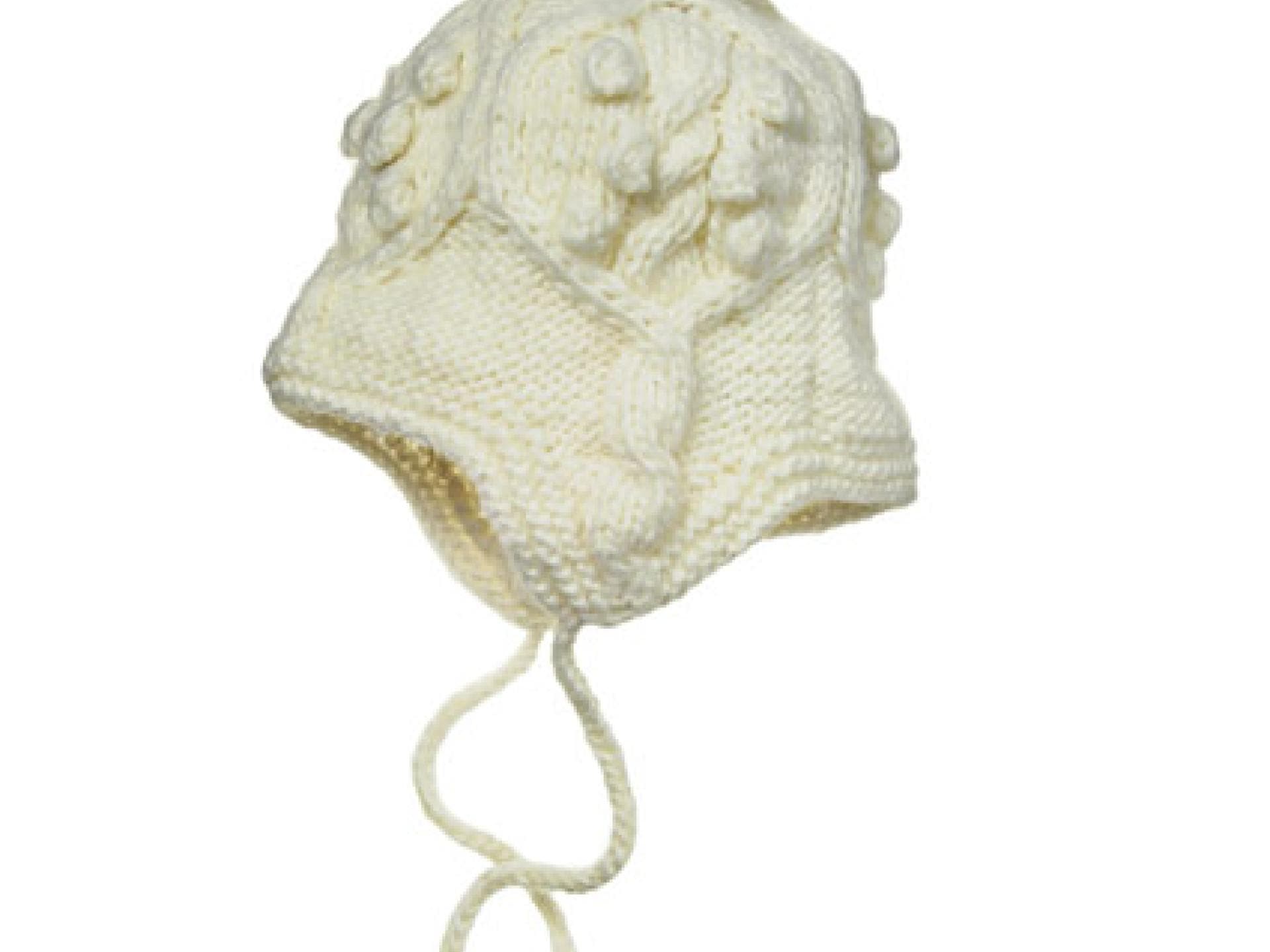 Wollweiße Grobstrick-Mütze