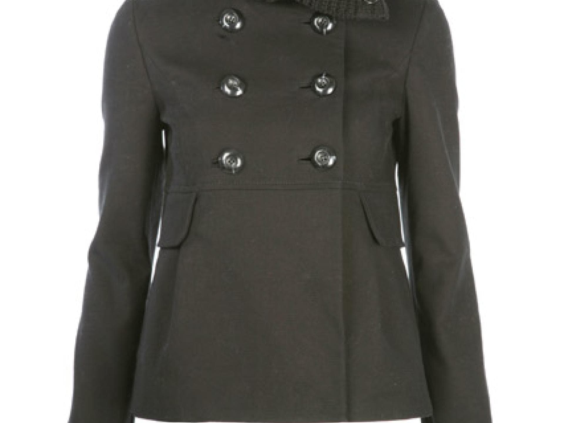 Schwarze Jacke mit XL-Kragen von Mango