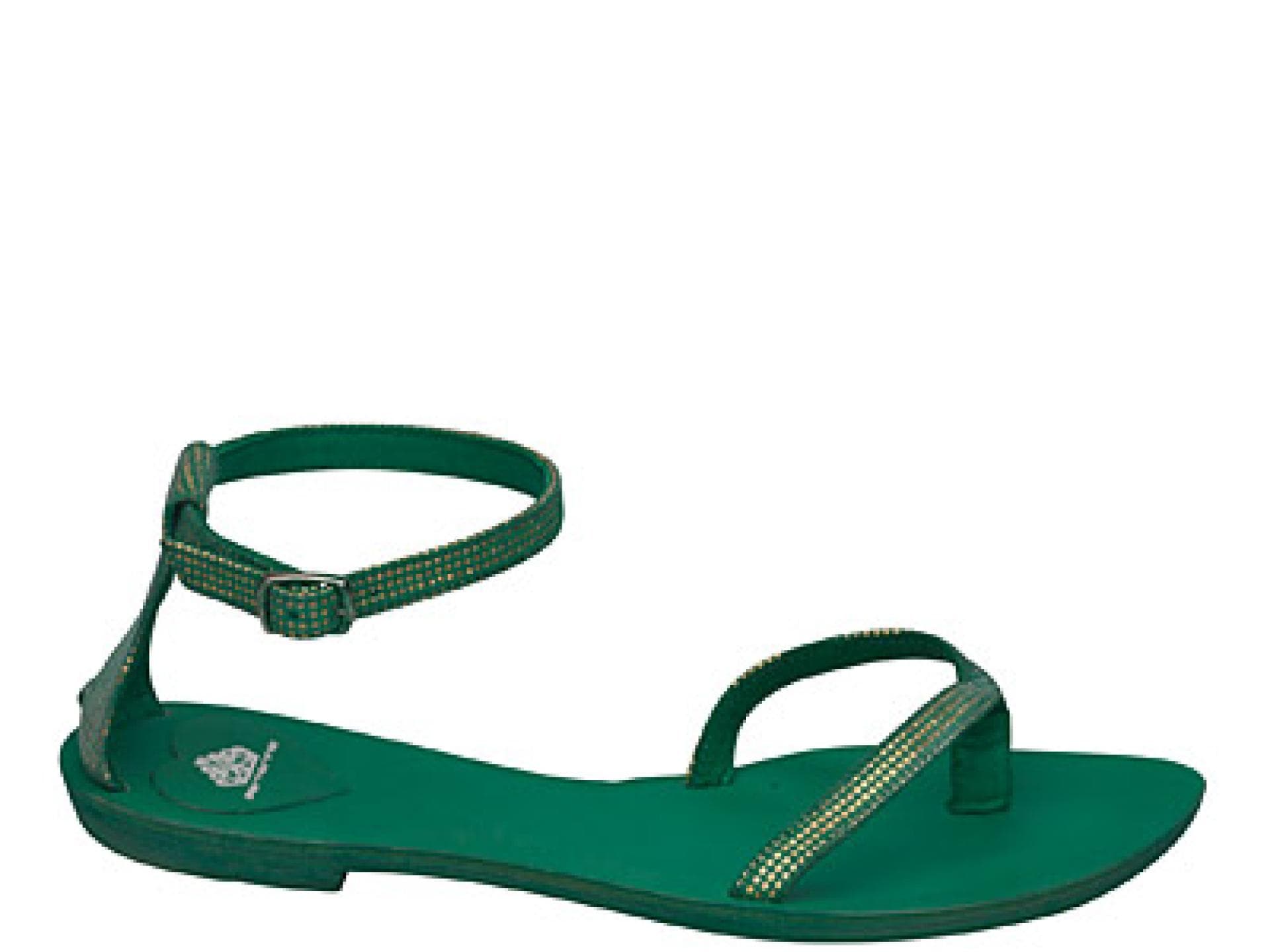 Grüne Sandalen mit Strasssteinchen Grüne Sandalen mit Strasssteinchen