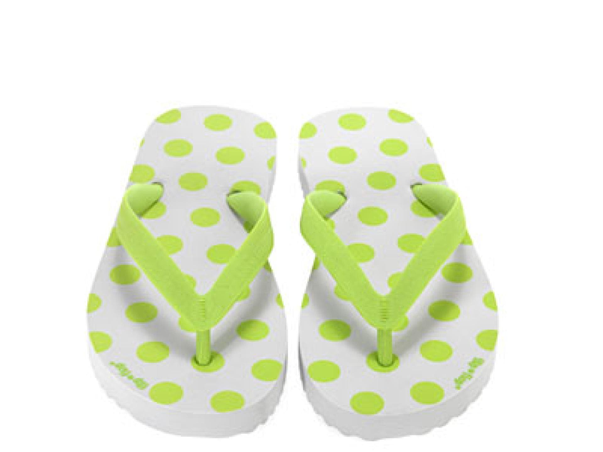 Flip Flops mit grellgrünen Punkten Flip Flops mit grellgrünen Punkten