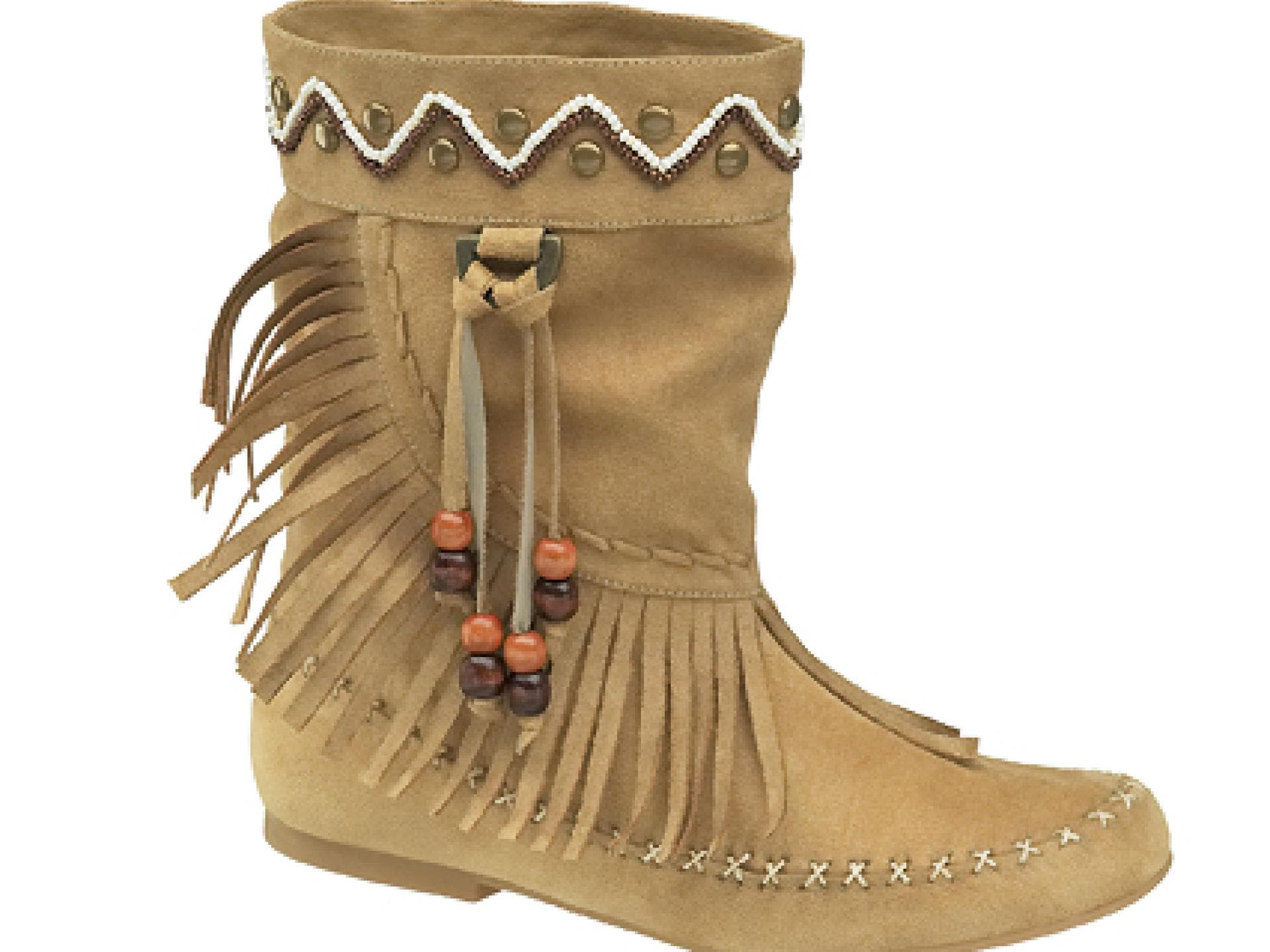 Beige Fransen-Boots