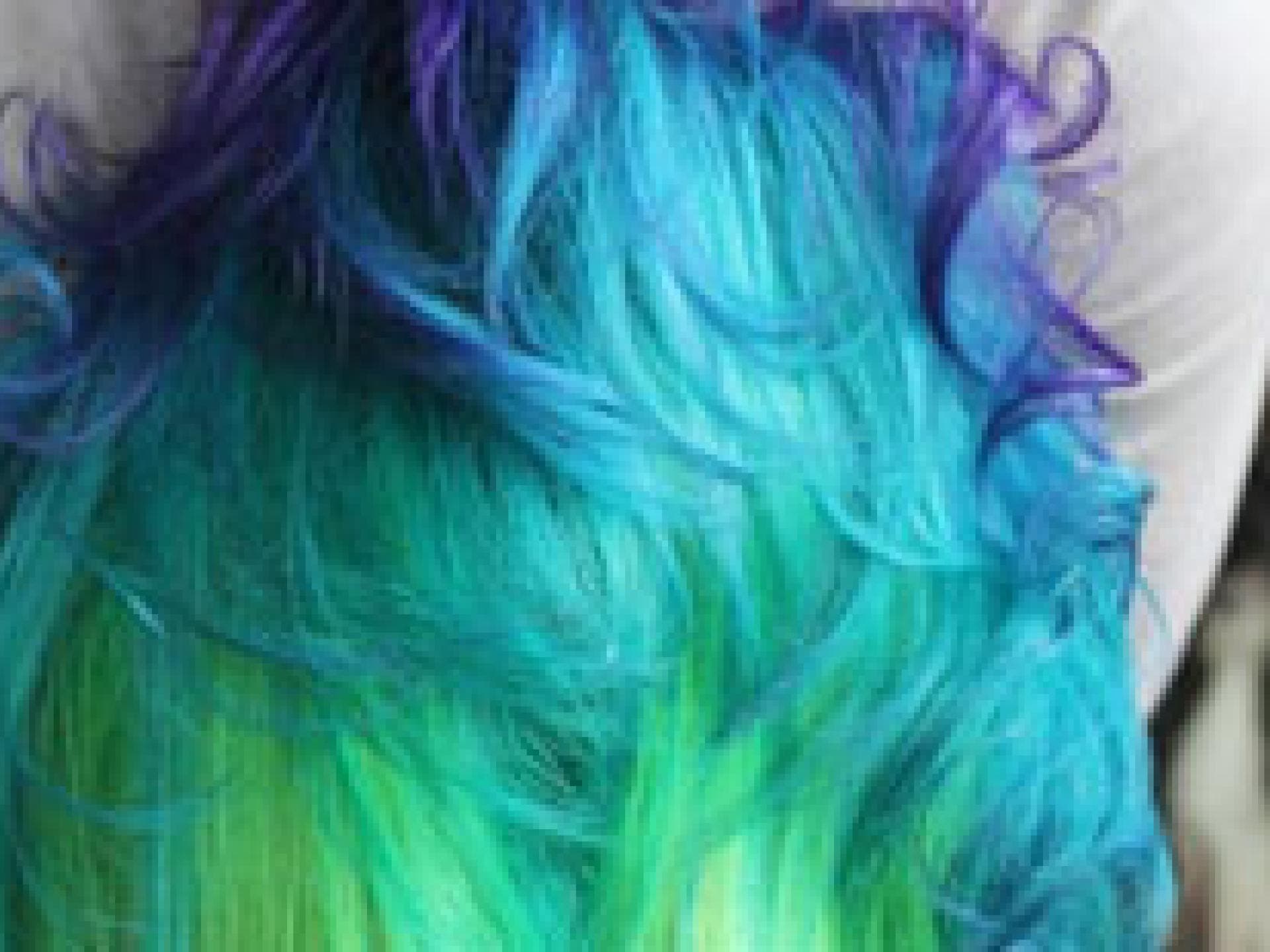 Color Block Hair in Blau und Grün