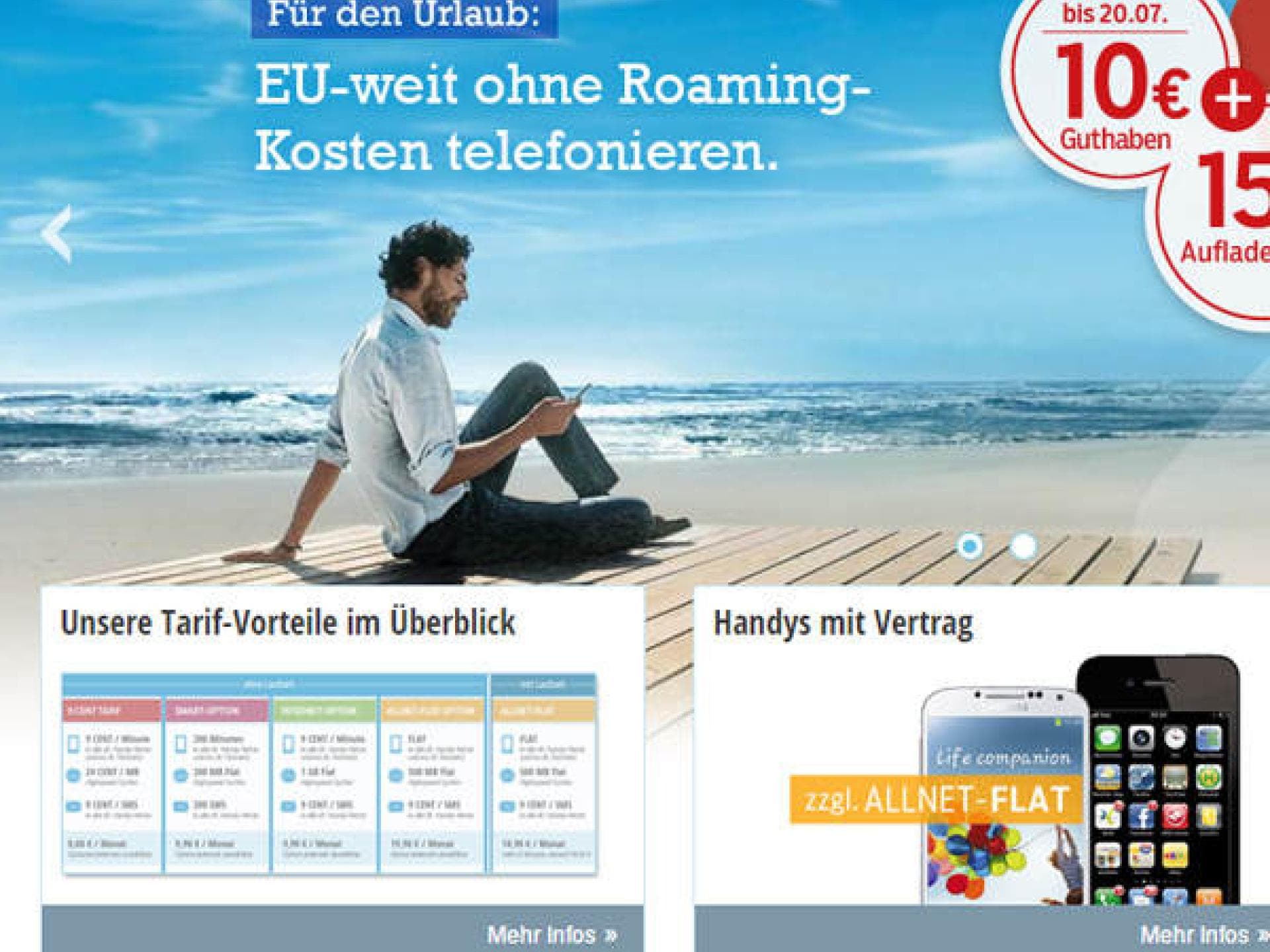 Blau: Internet-Option