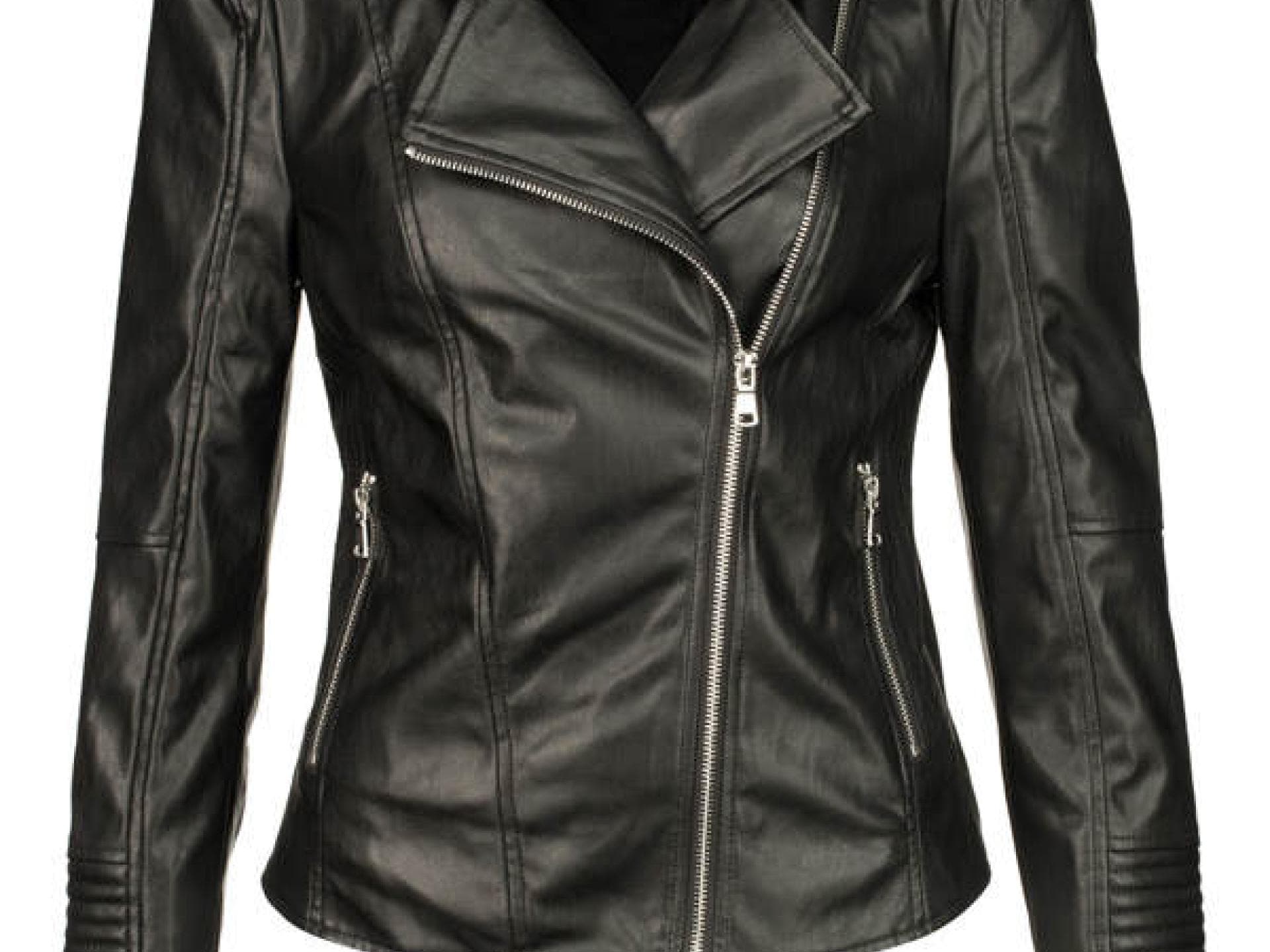 Schwarze Lederjacke von New Yorker