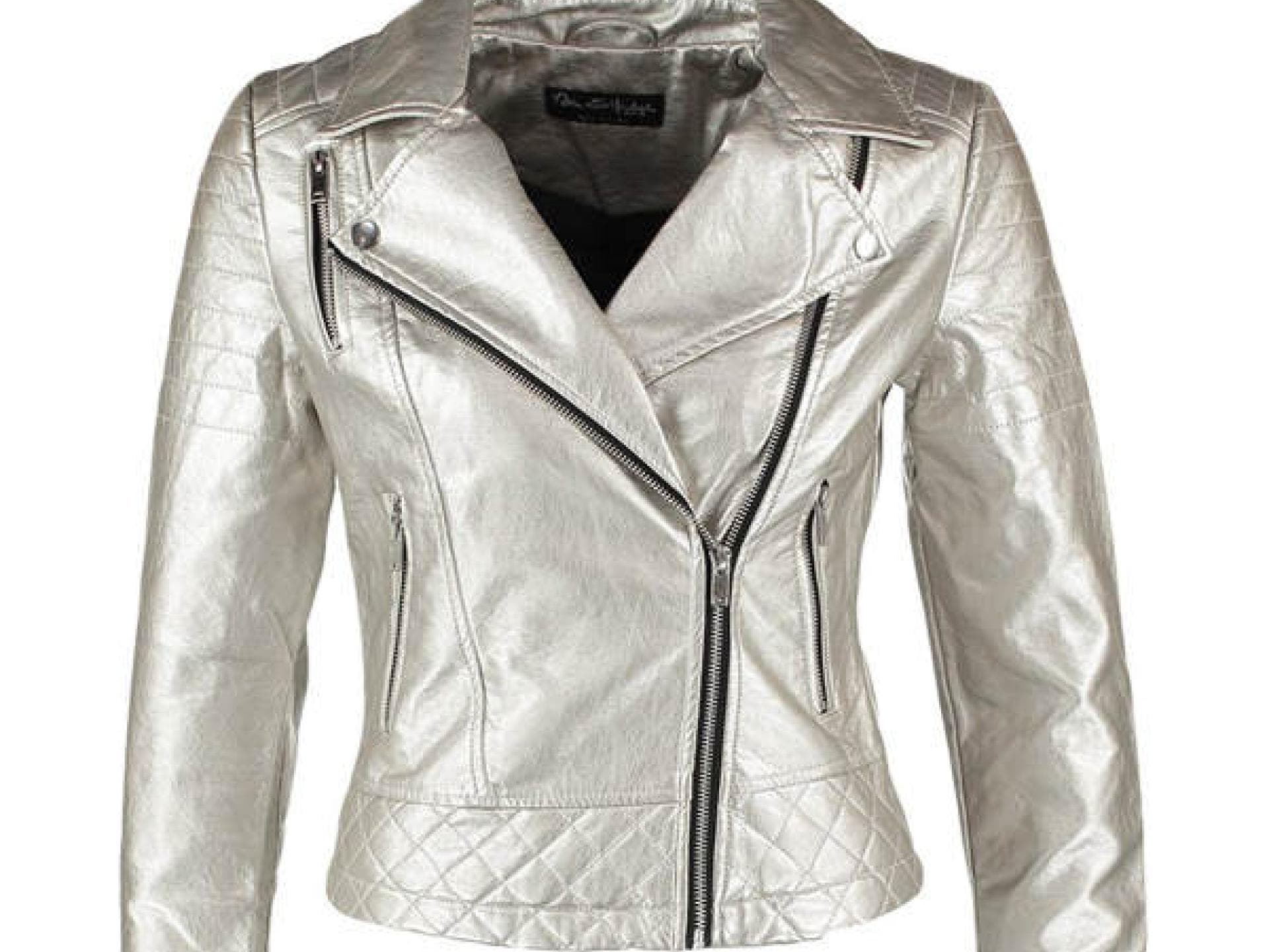 Lederjacke im Metallic-Look von Dorothy Perkins