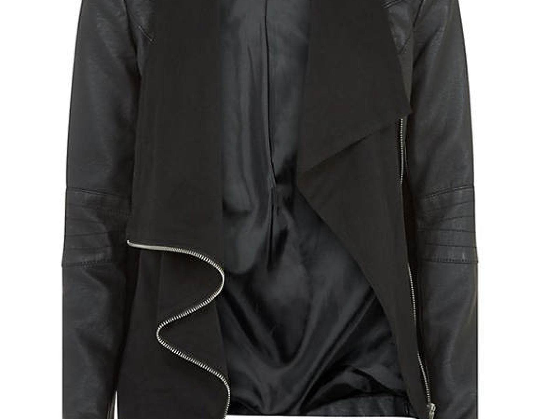 Lederjacke mit Wasserfallkragen von New Look Lederjacke mit Wasserfallkragen von New Look