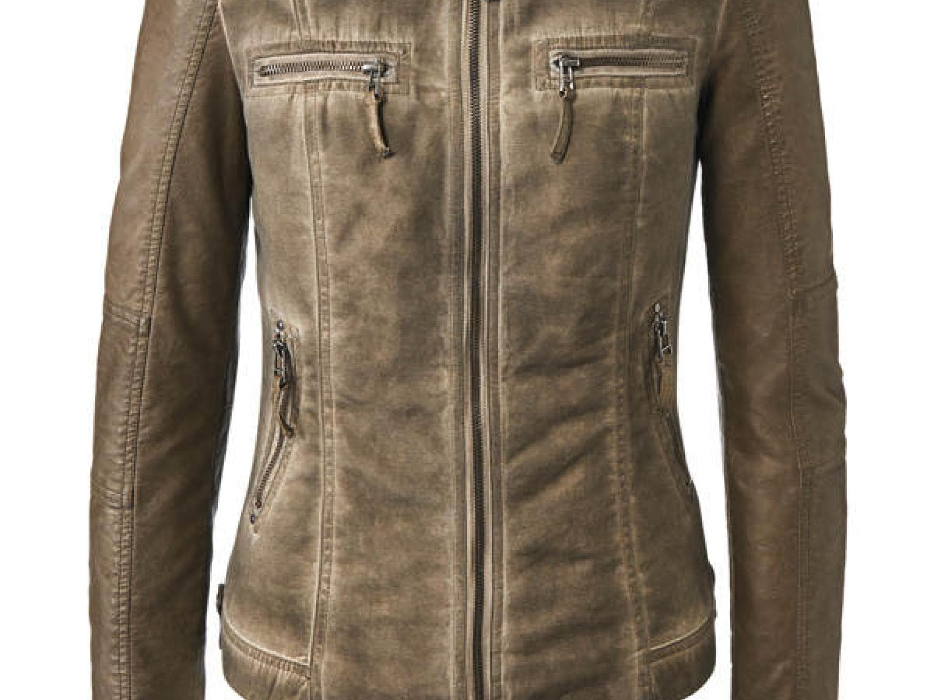 Braune Lederjacke von Manguun