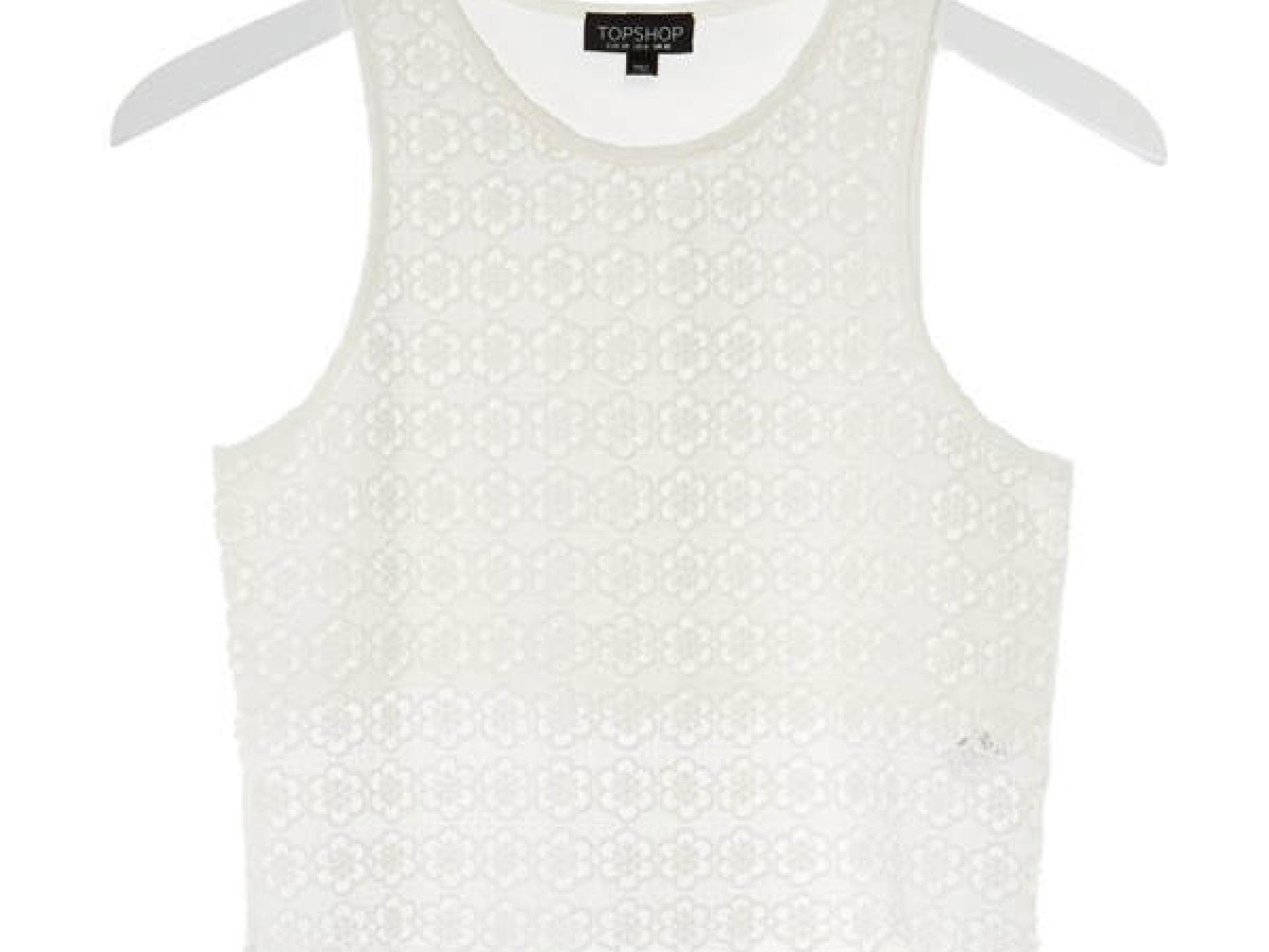 Weißes Crop Top von Topshop.com