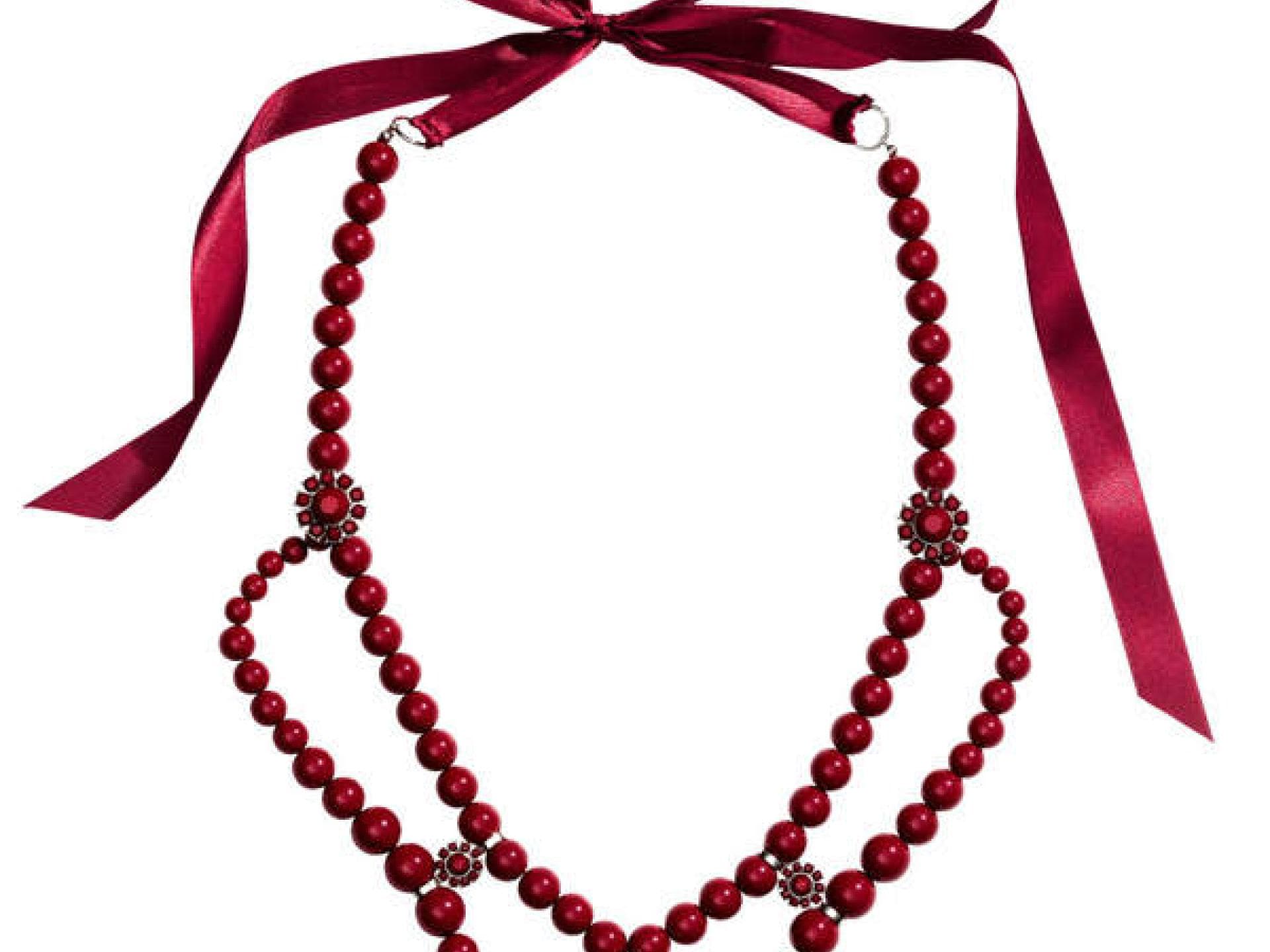 Rote Perlenkette von H&M