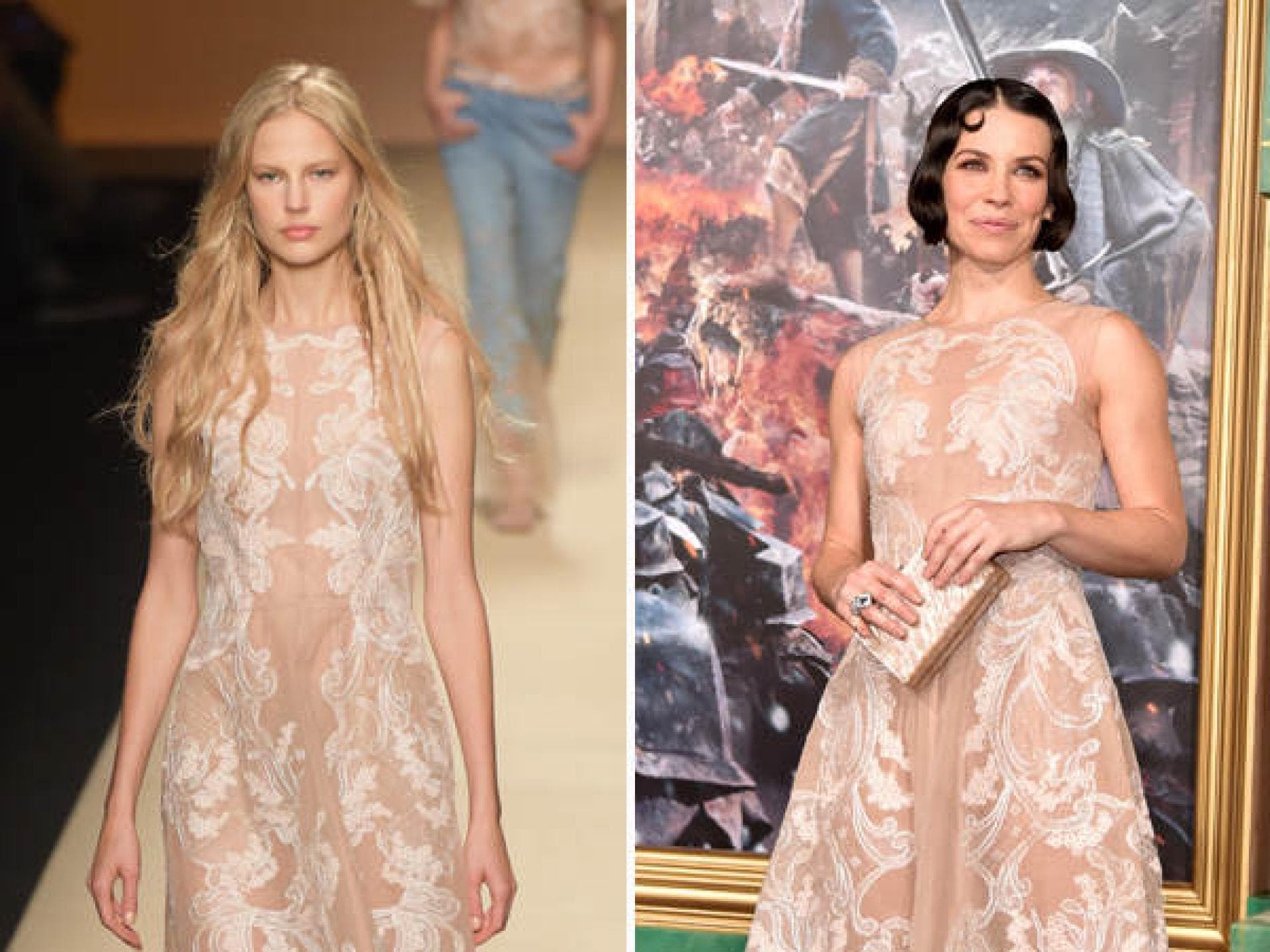 Evangeline Lilly in Alberta Ferretti