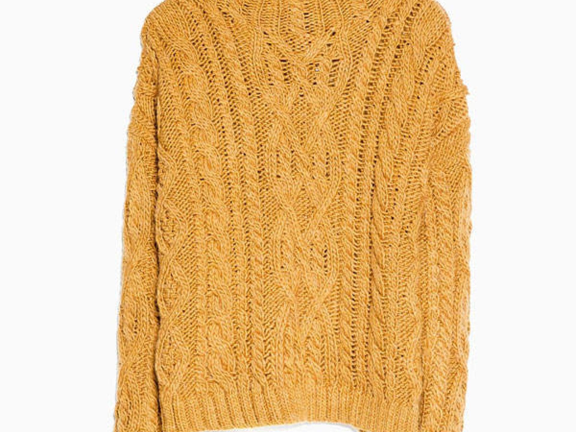 Strickpullover in Ockergelb von Mango
