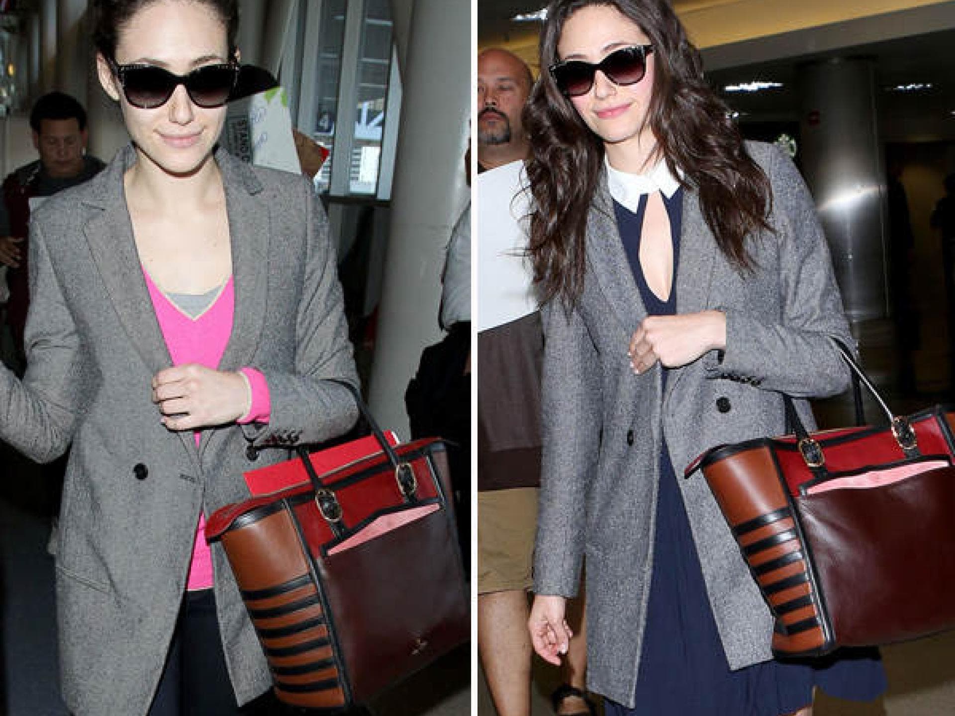 Emmy Rossum: Graue Blazer-Jacke
