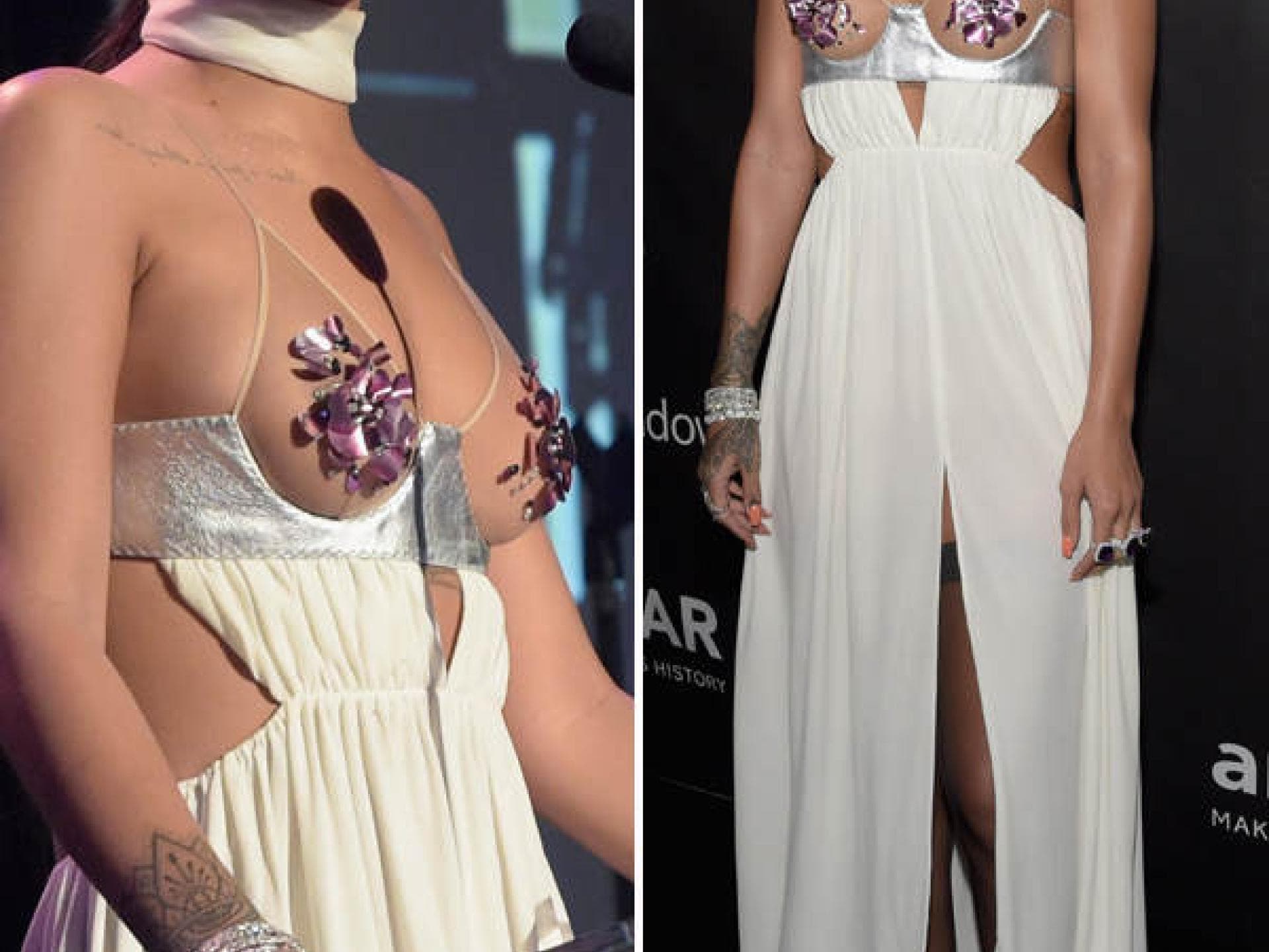 Rihanna zeigt ihre Brüste im Tom Ford Kleid Rihanna zeigt ihre Brüste im Tom Ford Kleid