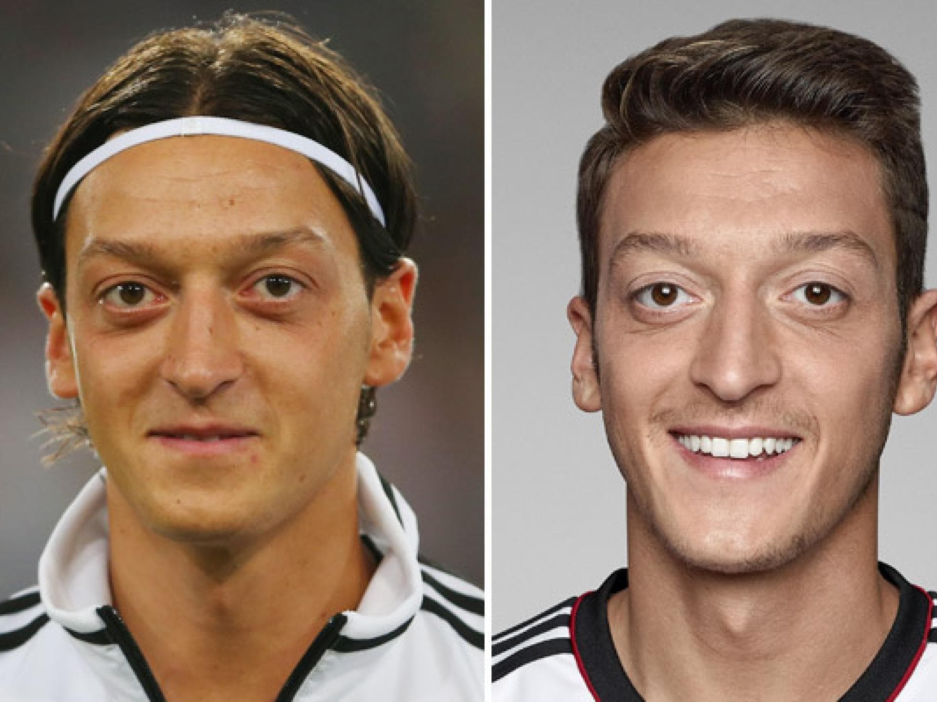 Mesut Özil mit längeren oder kürzeren Haaren