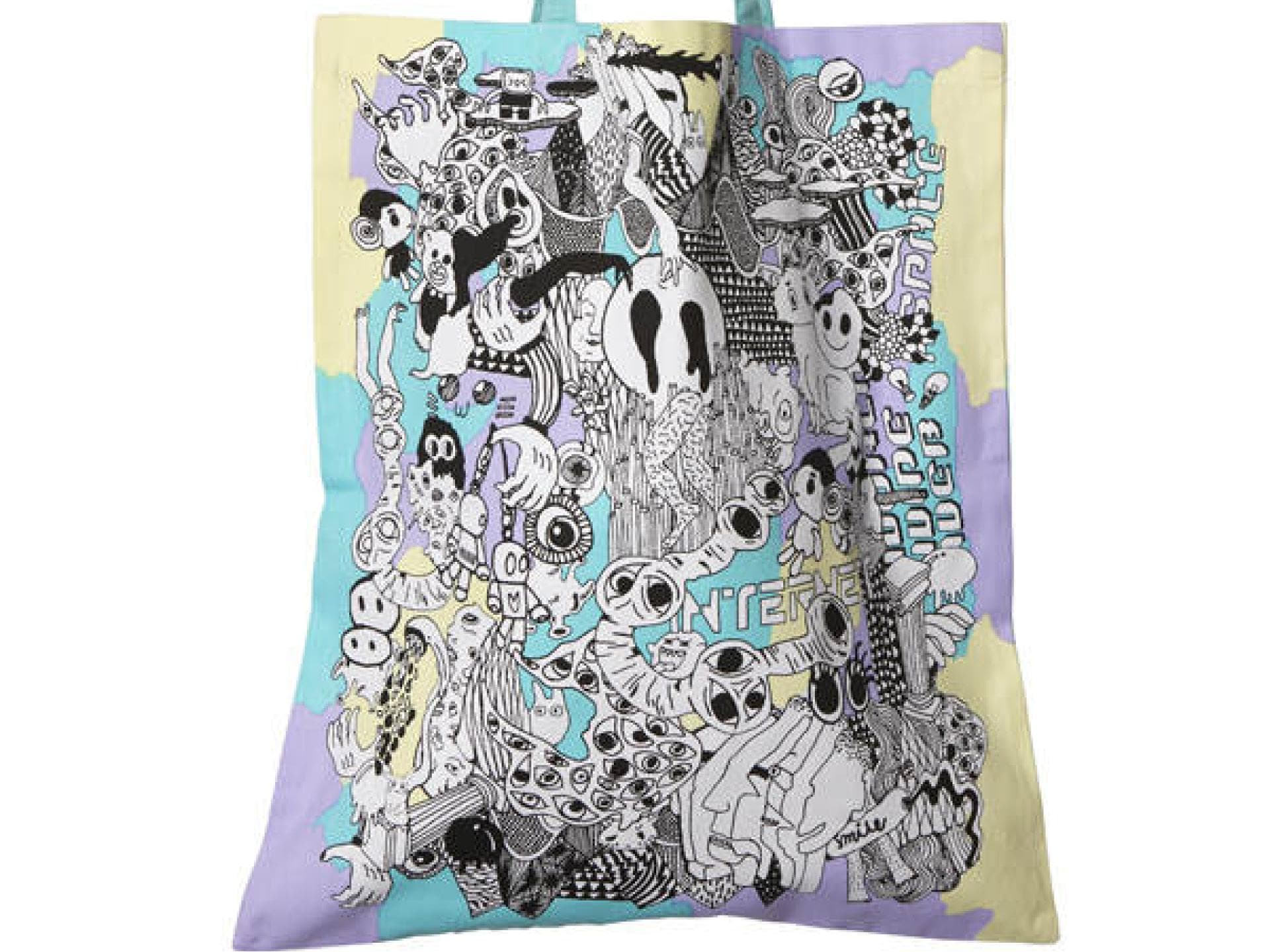 Bunter Jutebeutel von Monki