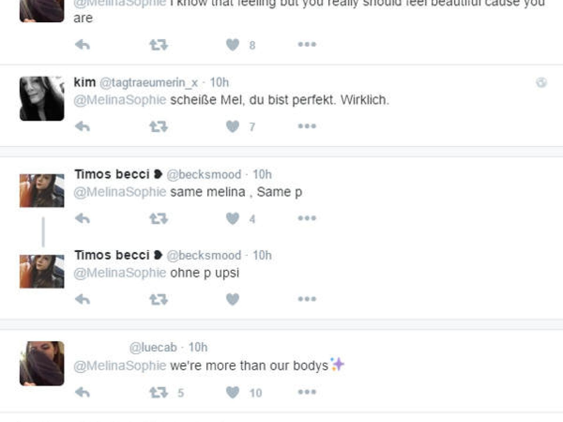 Melina ist wütend auf ihre Fans