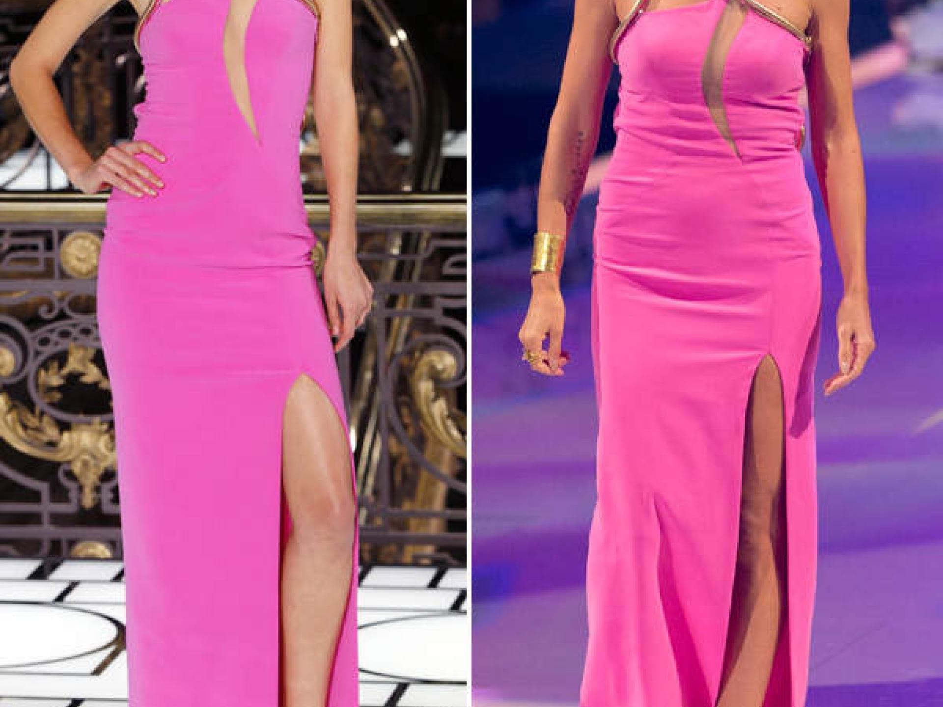Heidi Klum im pinken Designerkleid