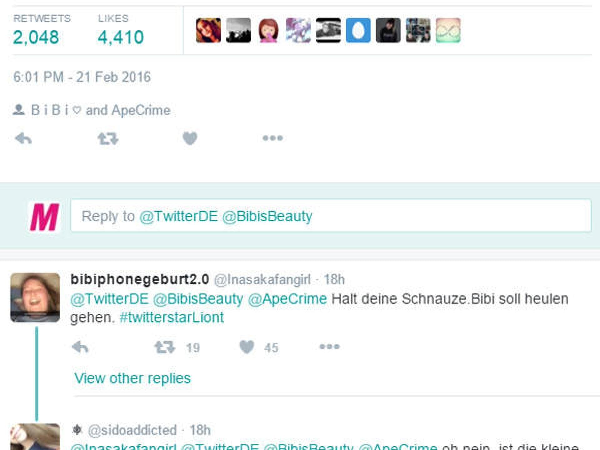 Bibi ist Twitterstar 2016