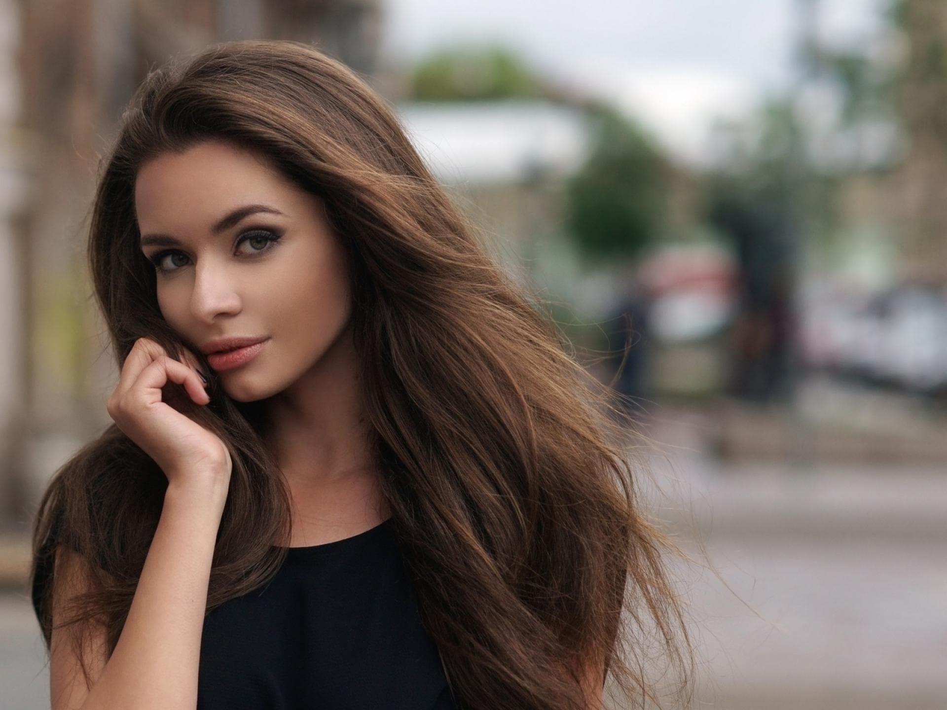 Brünettes Haar Brünettes Haar