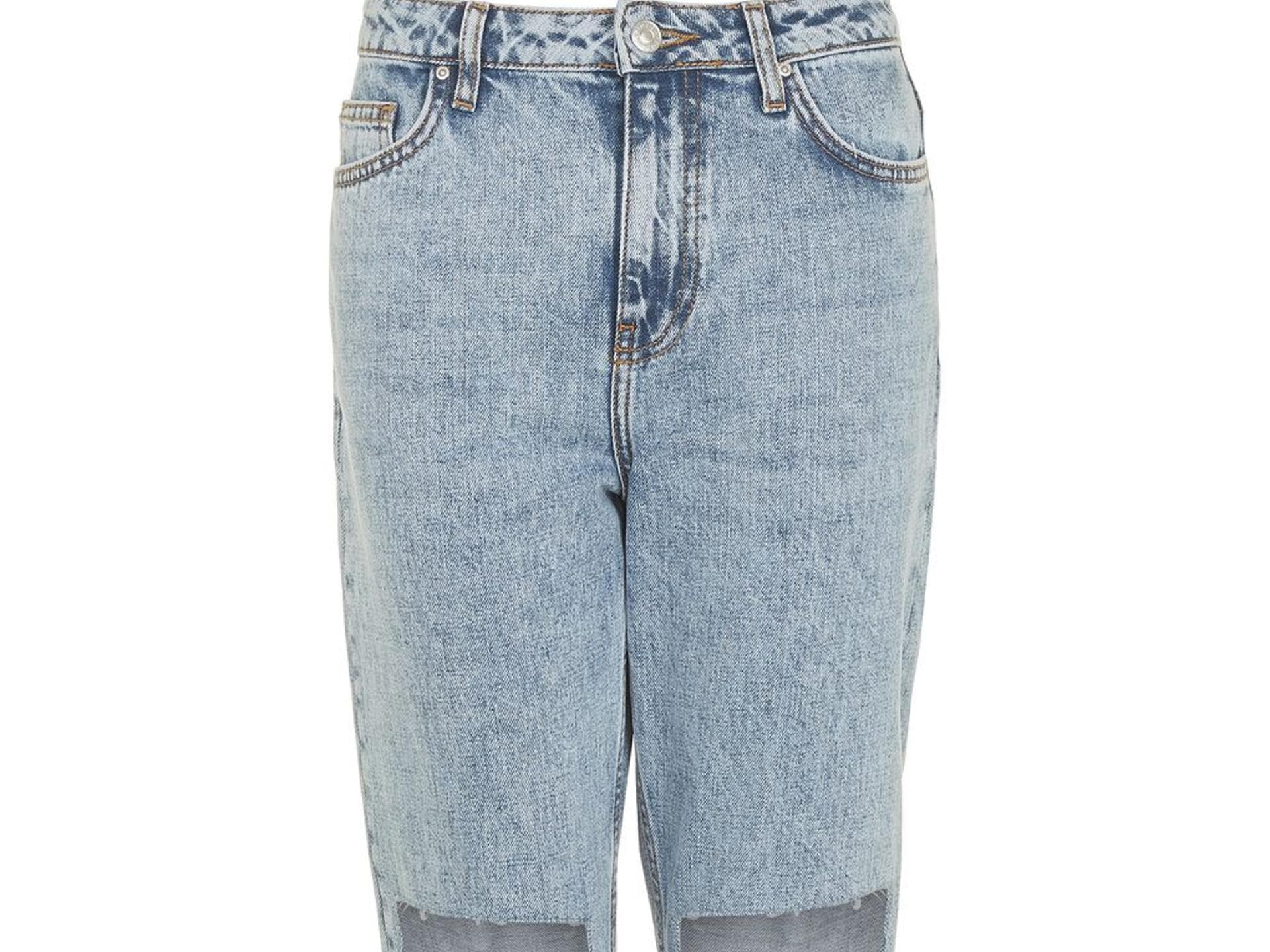 Mom-Jeans mit transparenten Einsätzen von Topshop