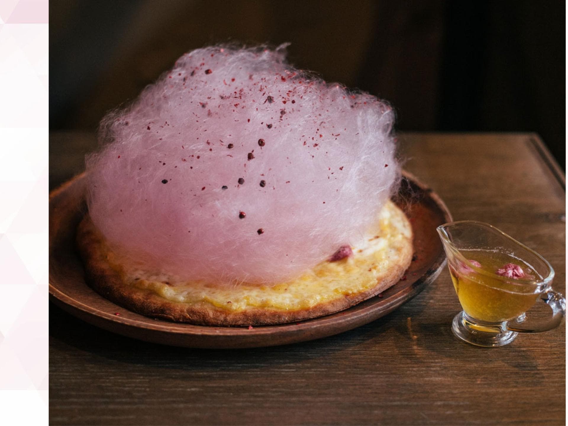 Pizza mit Zuckerwatte Pizza mit Zuckerwatte