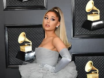 ariana grande graues kleid