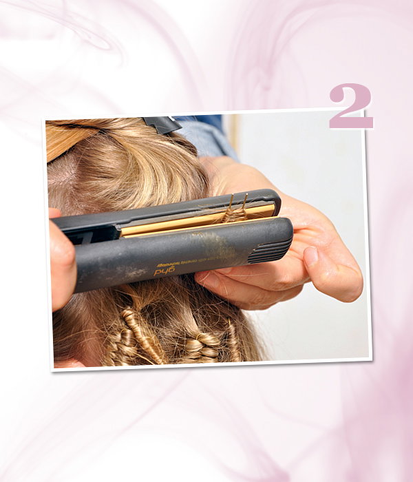 Locken machen mit Glätteisen
