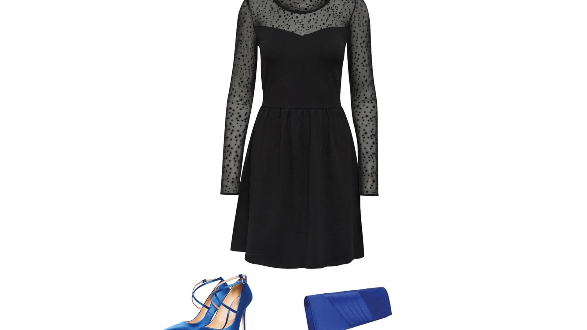 Blau Schwarzes Kleid ähnliche Bilder Schwarzes Kleid zu blauen Accessoires